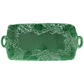 Lastra Holiday Green Figural Handled Rectangular Platter